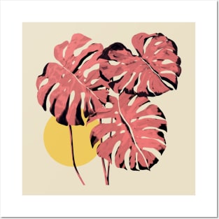 Flamingo Monstera Posters and Art